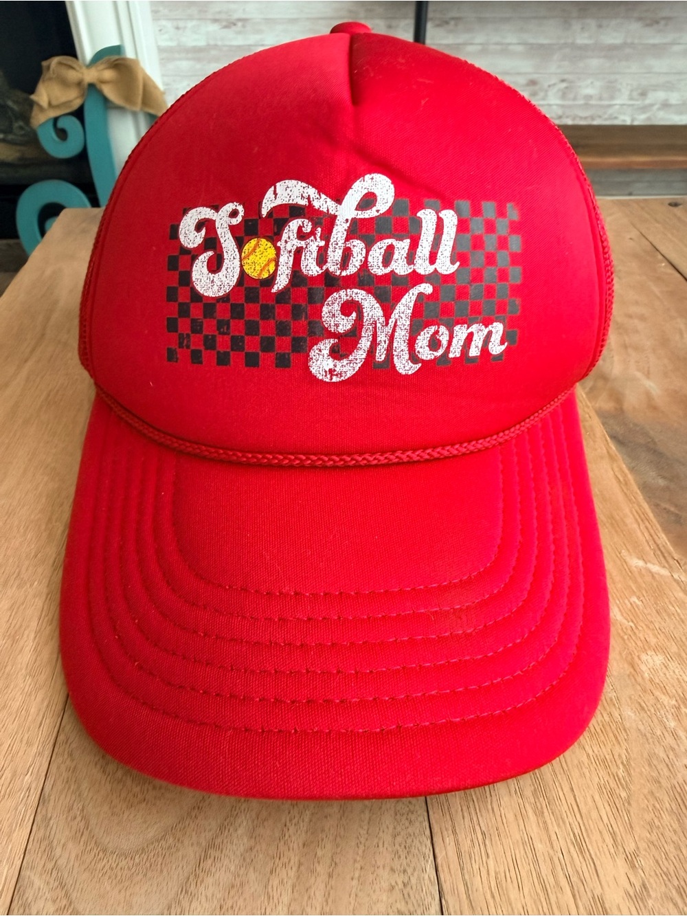 Port Authority Red "Softball Mom" Trucker Hat